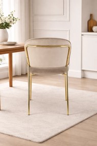 JEDÁLENSKÁ STOLIČKA SENNA BÉŽOVÁ + ZLATÉ NOHY