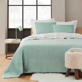 Zelená prešívaná súprava prikrývky a obliečky na vankúš s baránkom 240x220 cm Mylene – douceur d'intérieur