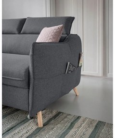 Tmavosivá rozkladacia rohová pohovka (ľavý roh) Sweet Harmony – Miuform