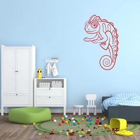 Veselá Stena Samolepka Kúzelný chameleón Farba: červená, Veľkosť: 60 x 95 cm