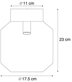 Moderné stropné svietidlo čierne s dymovým sklom - Stiklo