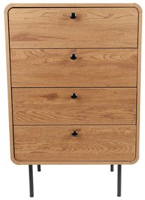 Vysoká komoda so 4 zásuvkami Siena (4401), divoký dub, 60 cm