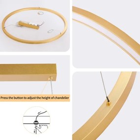 Brilagi - stmievateľný LED luster na lanku PORTOFINO LED/60W/230V, priemer 80 cm, zlatý +DO