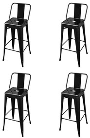 Barové stoličky 4 ks, čierne, oceľ 3052640