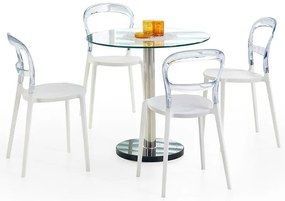 Stôl Cyryl 80 Sklo/Oceľ/Marmur Bezfarebný