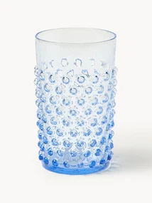 Ručne fúkané poháre na vodu Hobnail, 6 ks