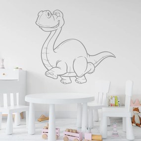 Veselá Stena Samolepka Brontosaurus Farba: šedá, Veľkosť: 60 x 56 cm