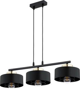 BRILAGI - Závesný luster na kábli SPRING 3xE27/60W/230V čierna/zlatá