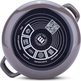 Smaltovaný hrniec so sklenenou pokrievkou METALAC Lístky 3,35 l