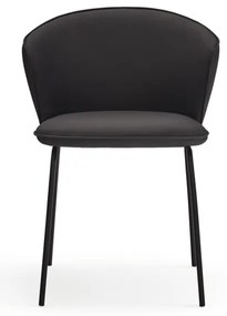 Čierne čalúnené jedálenské kreslá v súprave 2 ks Add – Teulat