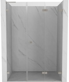 Mexen Lunar-F, L pravé sklápacie sprchové dvere 145 cm, 8mm číre sklo, oceľový profil, 836SL-145-050-97-00-P