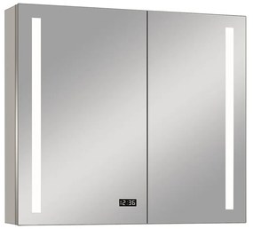 Aluminio Sun Zrkadlová skrinka s LED osvetlením, 100 × 70 × 13 cm, strieborná