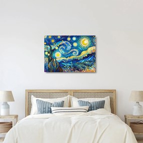 Sklenený obraz – Mozaika hviezdnej noci (70x50 cm)