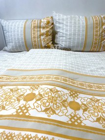 Obliečky bavlnené Angelika gold TiaHome - 2x Vankúš 90x70cm, 1x Paplón 200x220cm