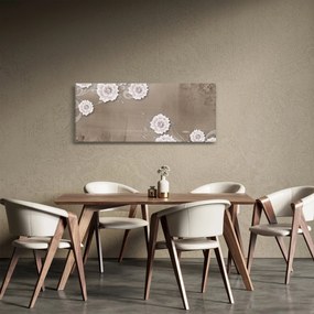 Obraz - Drapérie s kvetmi (120x50 cm)