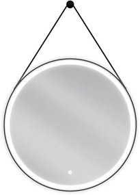 Mexen Reni, LED kúpeľňové zrkadlo s podsvietením 70x70 cm, 6000K, čierny rám, ochrana proti zahmlievaniu, 9812-070-070-611-70