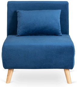JAKS Rozkladacie kreslo Marry tmavo modré velúr