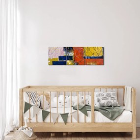 Obraz - Abstrakcia (s hodinami) (90x30 cm)
