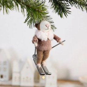 Vianočná ozdoba PETTIES morčiatko na lyžiach 864013