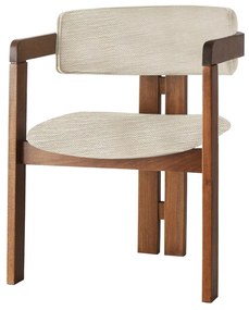 Jedálenská stolička CO z masívu svetlosivá/orech