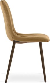 Jedálenská stolička LAVA zamatová, hnedá / hnedá