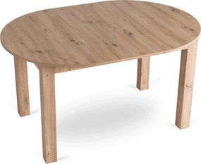 Vintino Jedálenský okrúhly stôl AMFORA dub artisan svetlý 102–142 cm