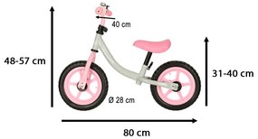 KIK Trojkolka Fix Balance cross-country bicykel bielo-ružový