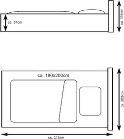 Posteľ Joy 180x200 cm, svetlo béžová látka
