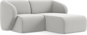 Svetlosivá zamatová rohová pohovka (pravý roh/s leňoškou) Lani – Makamii