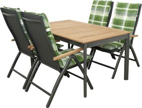 Doppler CONCEPT TEAK FSC® 4+1 - záhradná sedacia súprava (hliník/teakové drevo)