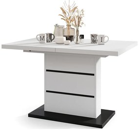 Rozkladací jedálenský stôl PAOLO biela/čierna