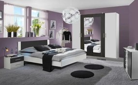 Zostava spálne Nora 180x200 cm, biela/grafitová