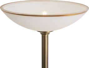 Klasická stojaca lampa bronzová s opálovým sklom 2-svetlá - Katarina
