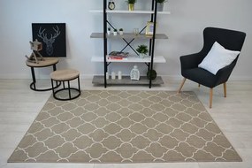 Koberec SENSE Micro 81220 bež/biely TRELLIS