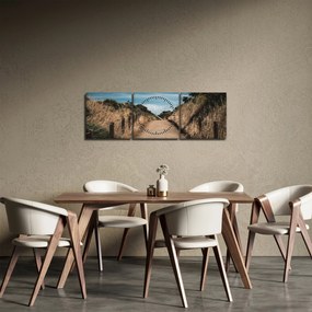 Obraz - Na chodníku (s hodinami) (90x30 cm)