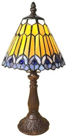 Stolová lampa 5LL-6110 v štýle Tiffany, hnedá