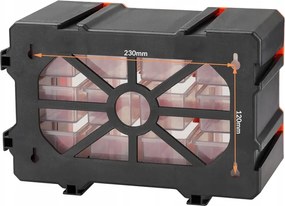 Organizér Damir s 12 priehradkami čierny/oranžový