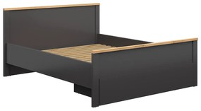 Manželská posteľ 160 cm BRW Hesen LOZ1S/140 (grafit + dub artisan). Akcia -17%. Vlastná spoľahlivá doprava až k Vám domov. 1062513