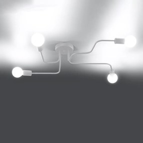 Stropné svietidlo Vector 4, biele telo svietidla