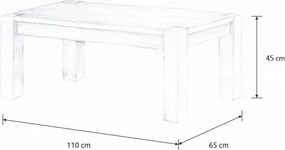Wooded Konferenční stolek Denver Standard z masivu DUB Výška stolku: 53 cm