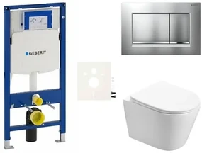 Cenovo zvýhodnený závesný WC set Geberit do ľahkých stien / predstenová montáž + WC SAT Infinitio SIKOGES3INF7