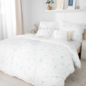 Goldea bavlnené posteľné obliečky - nezábudky 140 x 200 a 70 x 90 cm