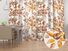 Biante Bavlnený záves Sandra SA-530 Hnedý eukalyptus na bielom 150x140 cm