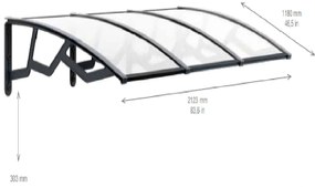 ARTPLAST Vchodová strieška 120x210-číra