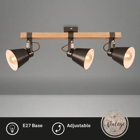 Bodové svietidlo RETRO 3xE27/40W/230V hnedé
