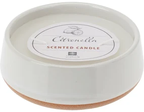 Repelentná sviečka Citronella, biela, 420 g, 12 x 4,5 cm