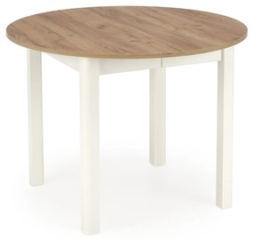 Jedálenský rozkladací stôl RINGO 102/142 cm dub remeselný zlatý/biely