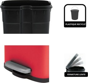 Červený nášľapný oceľový odpadkový kôš 5 l Akira – Spirella