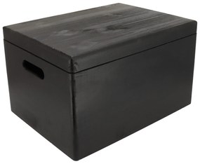 ČistéDrevo Drevený box s viekom 40 x 30 x 23 cm - čierny