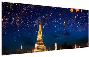 Obraz - Lampióny šťastia, Bangkok (120x50 cm)